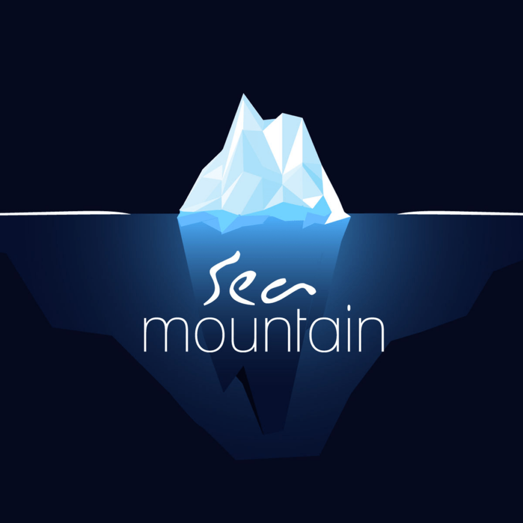 Logo de Sea Mountain, représentant une montagne stylisée sur fond marin, symbolisant l'harmonie entre mer et montagne.